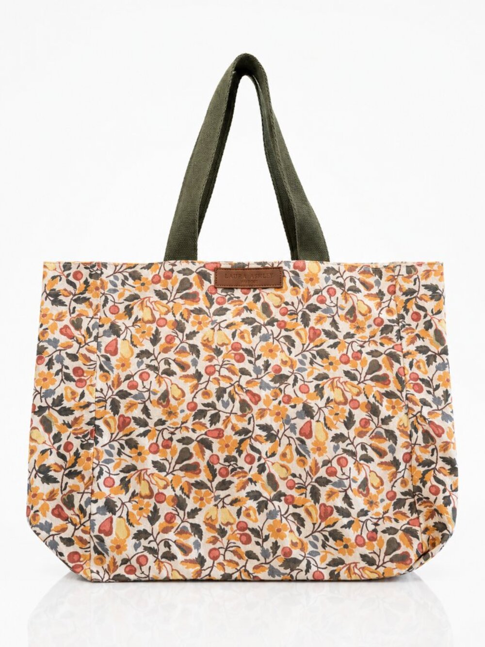 LAURA ASHLEY Devrons Grove Terracotta Floral Cotton Tote Bag Large